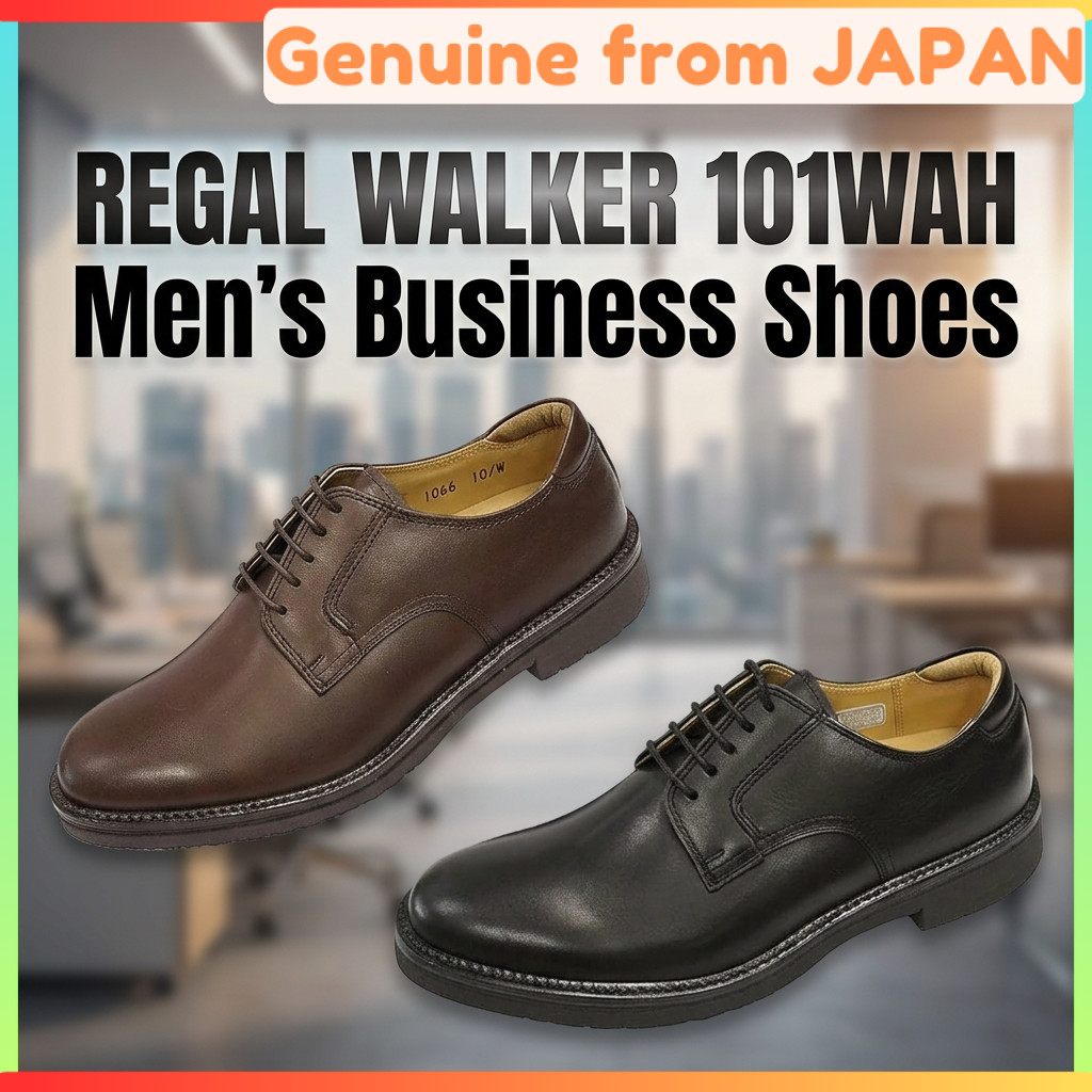 REGAL WALKER 101WAH Men's Business Shoes Genuine Leather Plain Toe 3E Wide Water Resistant