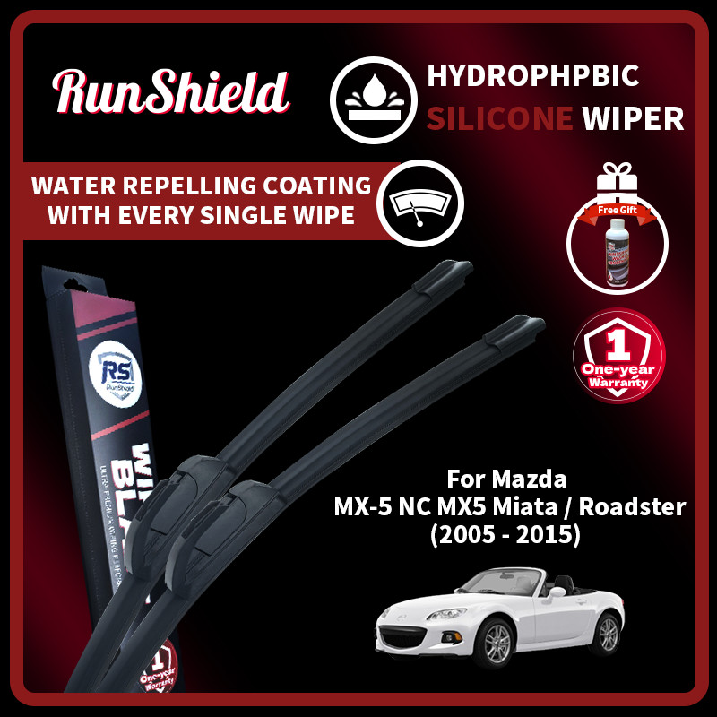 RunShield สําหรับ Mazda MX-5 NC MX5 Miata / Roadster 2005 - 2015 เคลือบไฮโดรโฟบิกซิลิโคนใบปัดน้ําฝนท