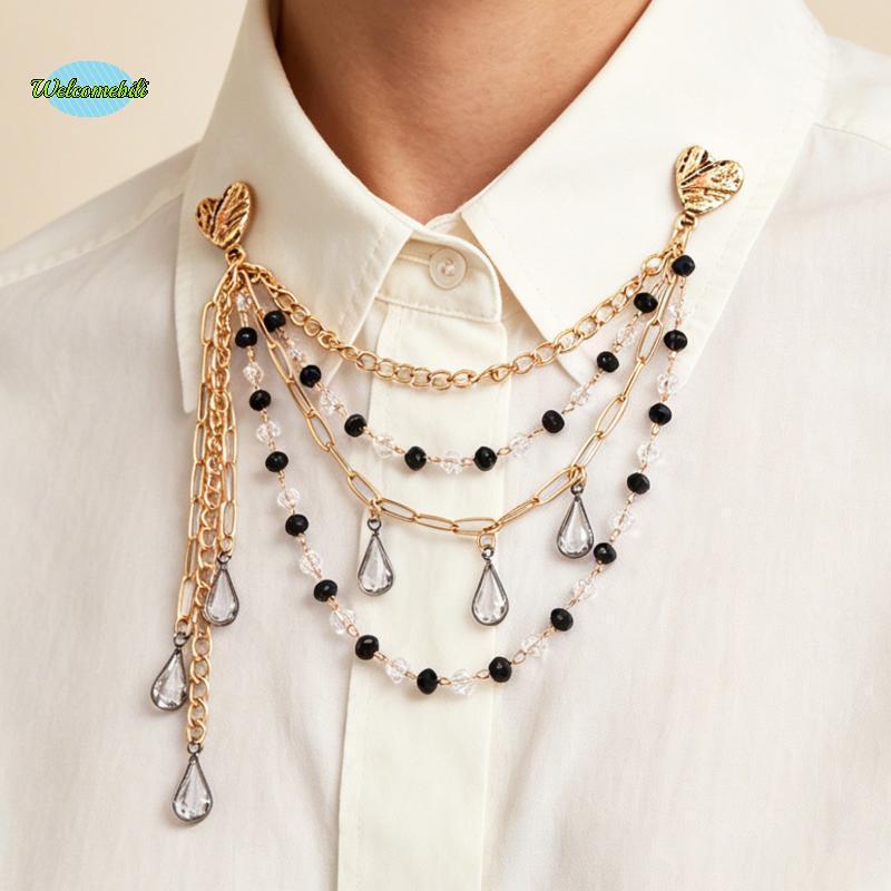 [WLB-t] เข็มกลัดคอปกแฟชั่น เข็มกลัดเสื้อชั้นโซ่คลิปหัวใจ Multi sel เหมาะสําหรับทุกโอกาสใหม่