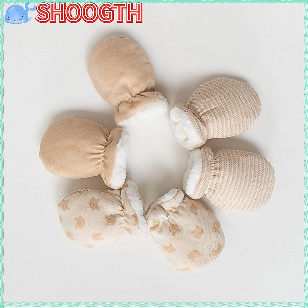 Shoogth ถุงมือ ผ้าฟลีซ แบบหนา น่ารัก สําหรับเด็กทารกแรกเกิด