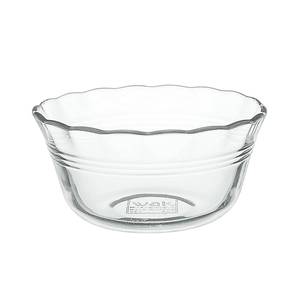 iwaki BC463-5ถ้วยคัสตาดขอบหยัก(มีส่งฟรื)แก้วสำหรับอบ แบรนด์ญี่ปุ่น ใสมาก เบาและคราบไม่เกาะ