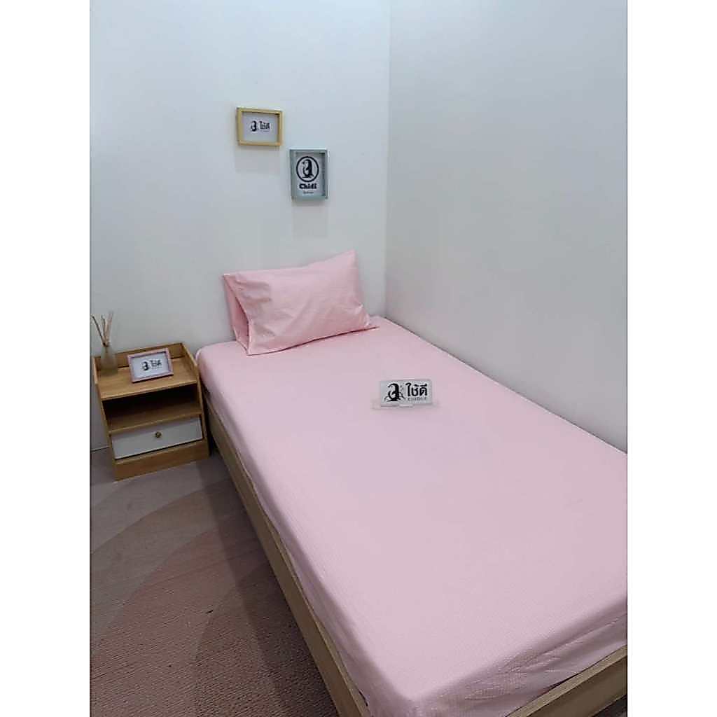 ผ้าปูที่นอนสีพื้นลายวาฟเฟิลขนาด 3,3.5,4,5 และ 6 ฟุต เฉพาะผ้าปูที่นอน