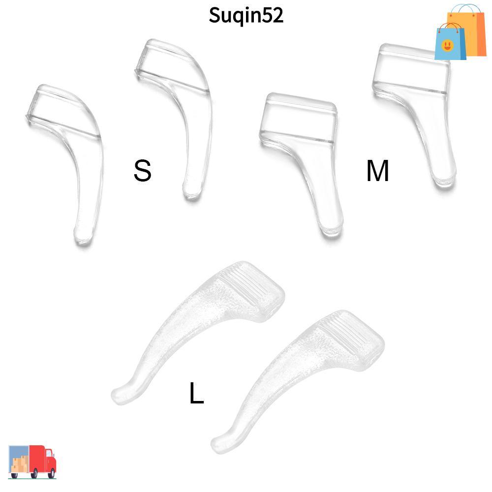 SUQIN52 10 คู่หูตะขอจับแว่นตาผู้ถือแก้วอุปกรณ์เสริมซิลิโคน