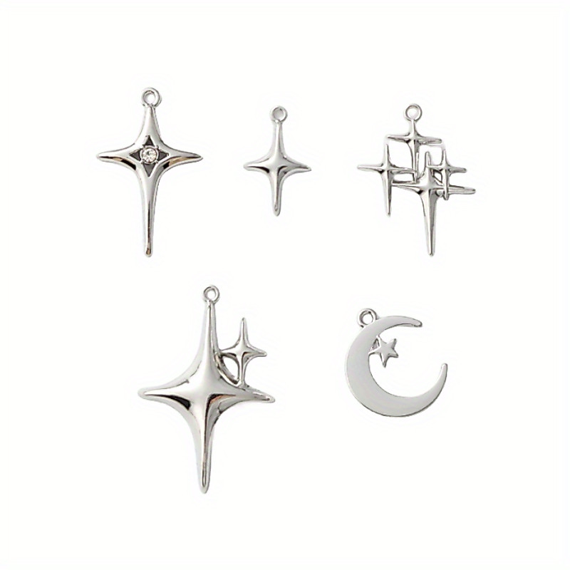 5 ชิ้น Y2k สไตล์ Star Moon Charms โรแมนติก Polaris จี้แฟชั่นสําหรับทํา Handmade ผลการค้นหาเครื่องประดับ