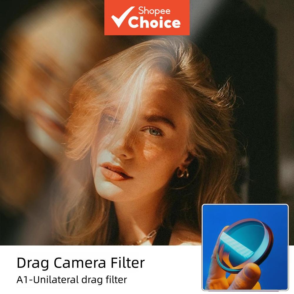 ตัวกรองเลนส์กล้อง Single Double Side Motion Blur Stretch Effect Prism Rotatable Stretch Creative Photography Filter