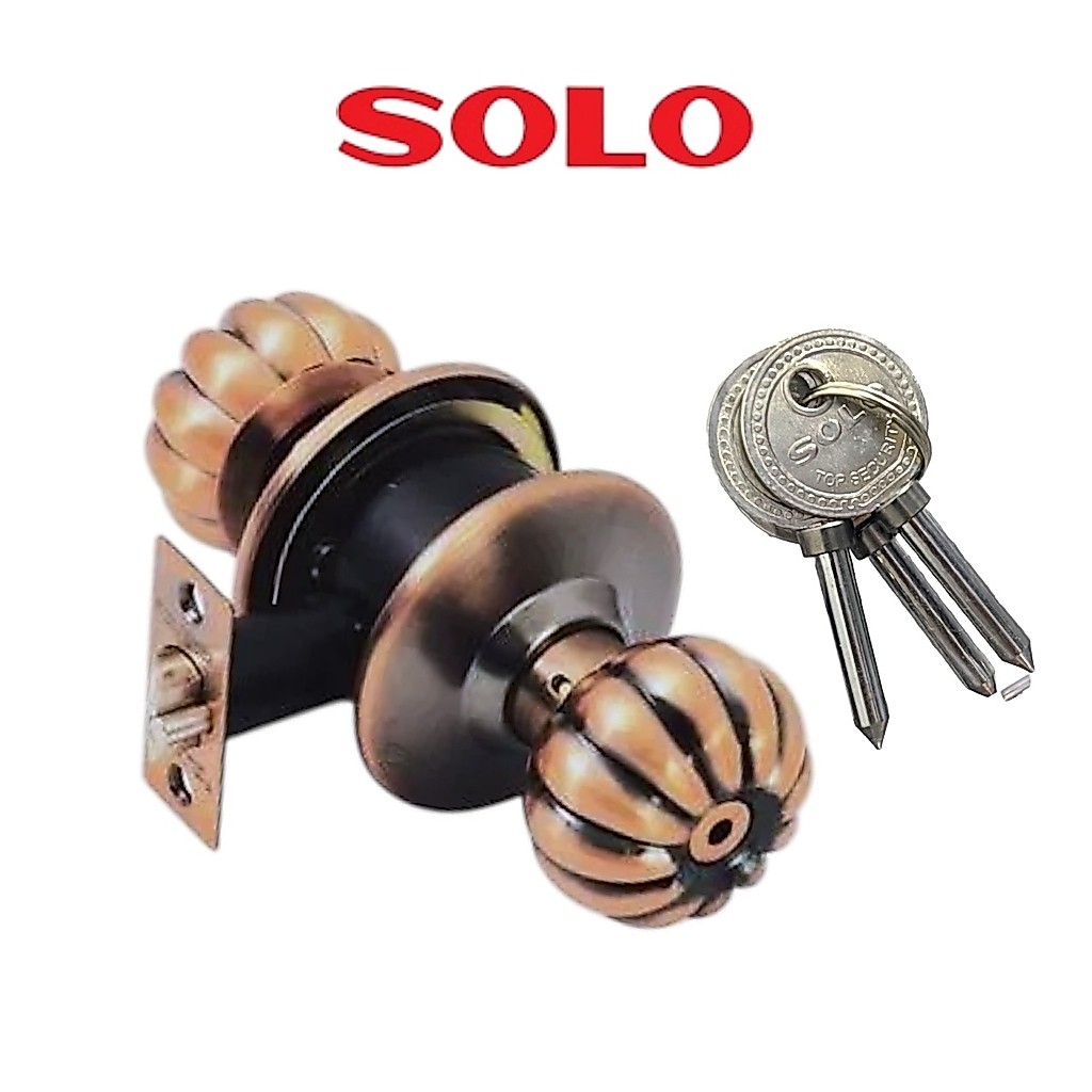 ลูกบิดประตู SOLO ลายฟักสีรมดำ 8800ac(ลูกกุญแจพิเศษ) 9800ac