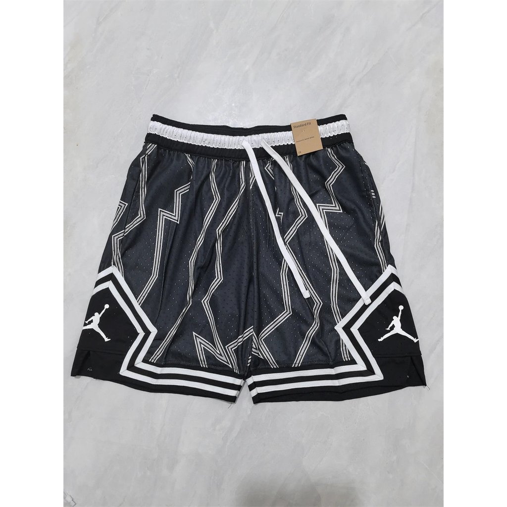 JORDAN B-18 Thunderbolt กางเกงขาสั้น JORDAN กางเกงขาสั้นบาสเก็ตบอลผู้ชาย Breathable Quick-Drying พิม