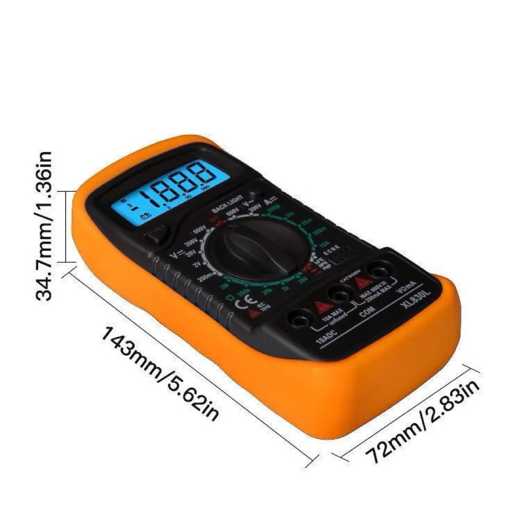 มัลติมิเตอร์ดิจิตอลรุ่น DT830L หลายฟังก์ชัน ความละเอียดสูง ขนาดเล็ก สำหรับใช้บ้านและช่างซ่อมวัดแรงดั
