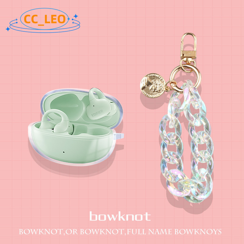for UGREEN ClipBuds Pro Case UGEEN HiTune S8 Clear Soft Case Cute Pearl Bracelet Keychain Pendant Su