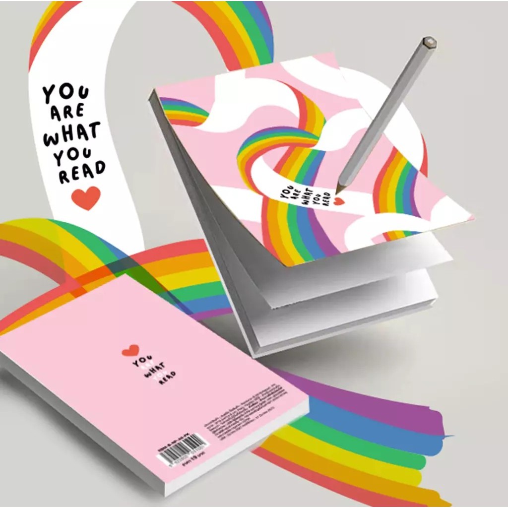 (STEM) RBM-สมุดฉีก A6 : RBM&YWR Rainbow-B A6 Notepad (RBM-B-NP-A6-PK) W10.5xH14.8 cm. Plain-70g50s