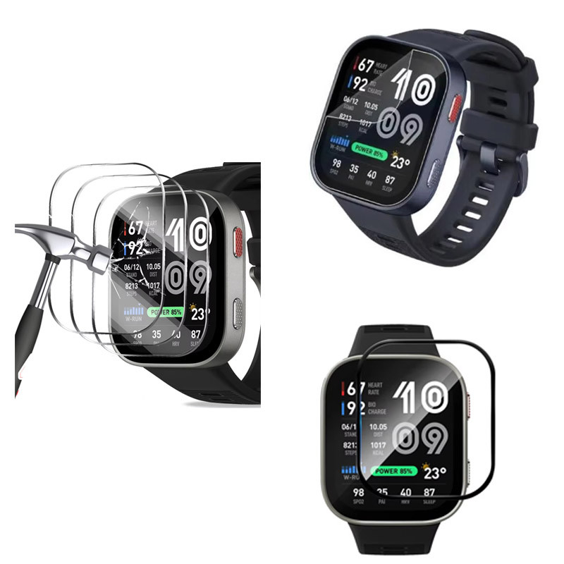 สําหรับ Huami Amazfit Bip Max 3D ฟิล์มกันรอยหน้าจอกระจกนิรภัยเต็มรูปแบบ Ultra HD ฟิล์มป้องกัน