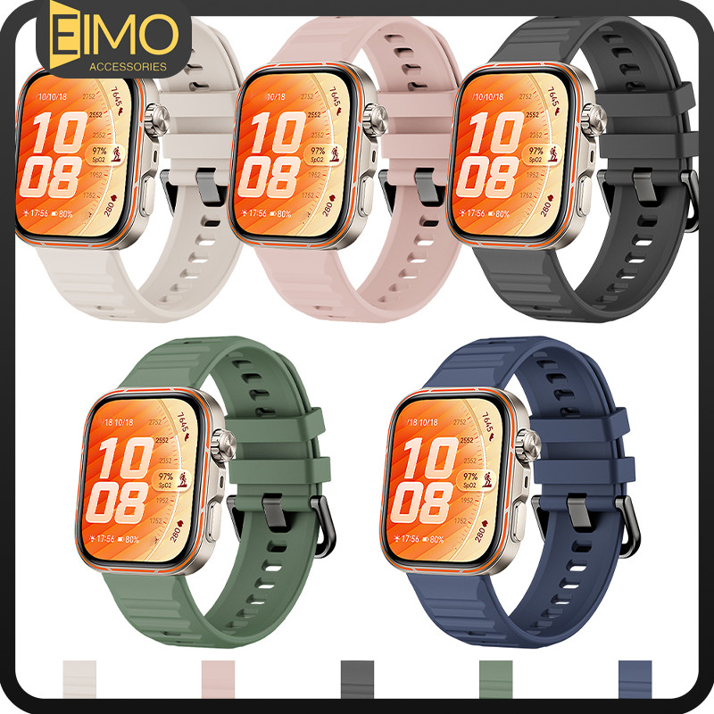 สายยางเดิม for Huawei Watch Fit 5 5 Pro 4 4 Pro 3 Strap วงกีฬาซิลิโคน อุปกรณ์เสริมสายรัดข้อมือเปลี่ยน
