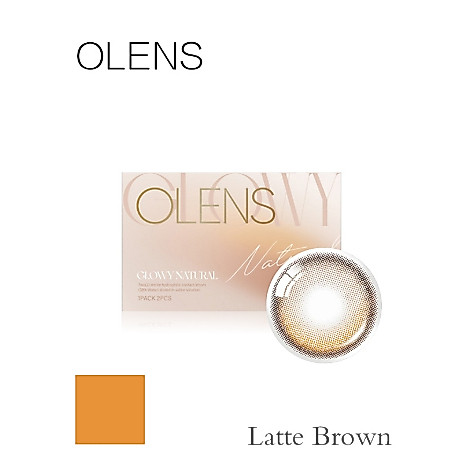OLENS GLOWY NATURAL LATTE Brown คอนแทคเลนส์ 2P 1 เดือน