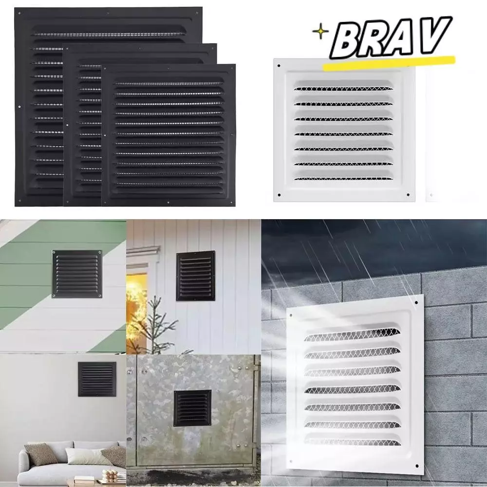 BRAV ตะแกรงช่องระบายอากาศ,อลูมิเนียมความร้อน Cooling Vents แผ่นฝาครอบระบายอากาศ,โลหะ 200*300 มม./200*400 มม.ฝาครอบระบบอากาศหน้าจอหน้าต่าง Square Vent