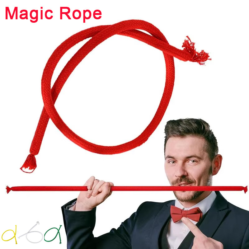 เชือกหลอกเชือกแข็ง Magic Tricks เชือกนุ่ม Stiff Magia Close Up Street Illusions Gimmicks Mentalism ตลก Props สีแดง/สีเขียว