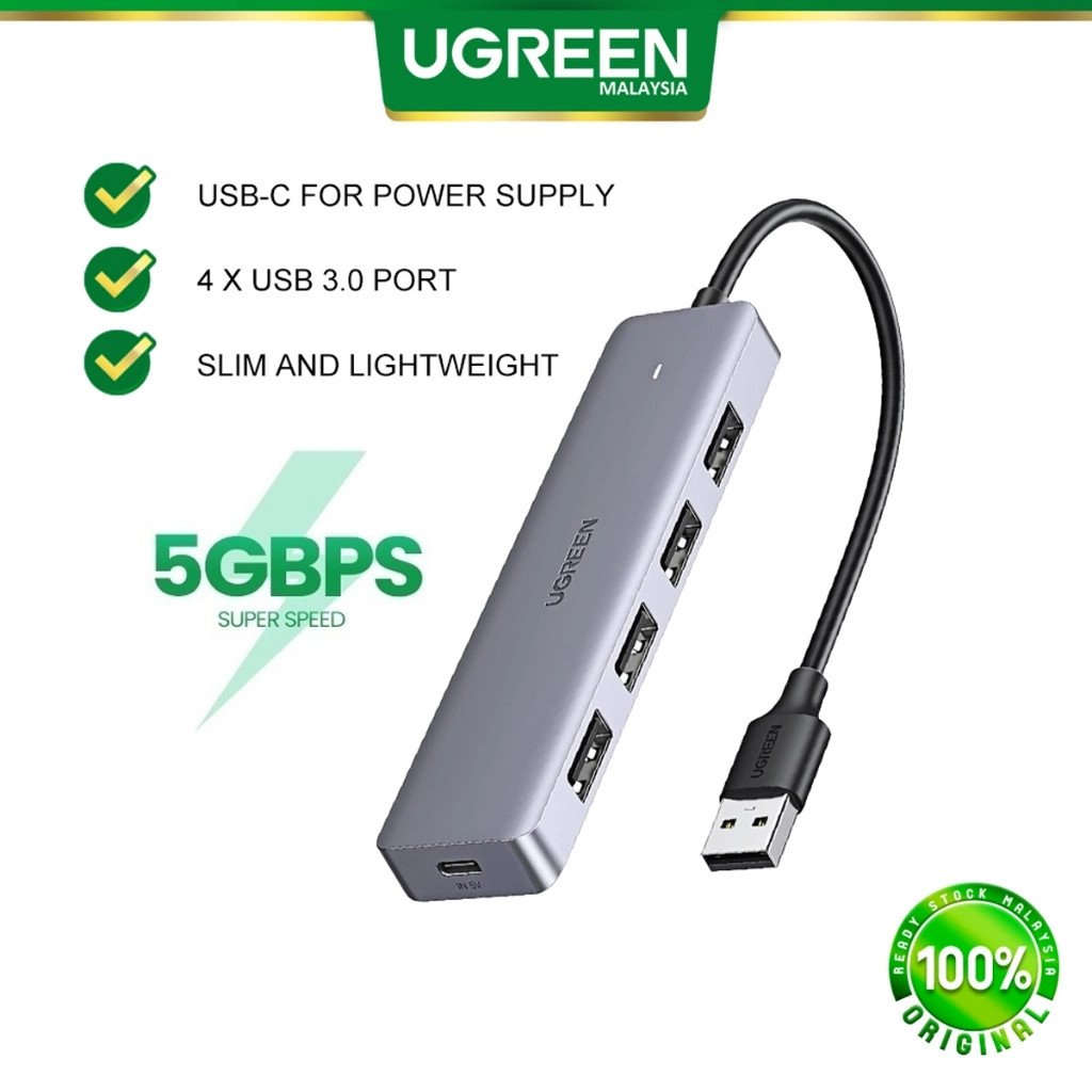 UGREEN ฮับ USB-C 4 พอร์ต USB 3.0 Extension Slim Data Transfer สําหรับ iPhone 16 15