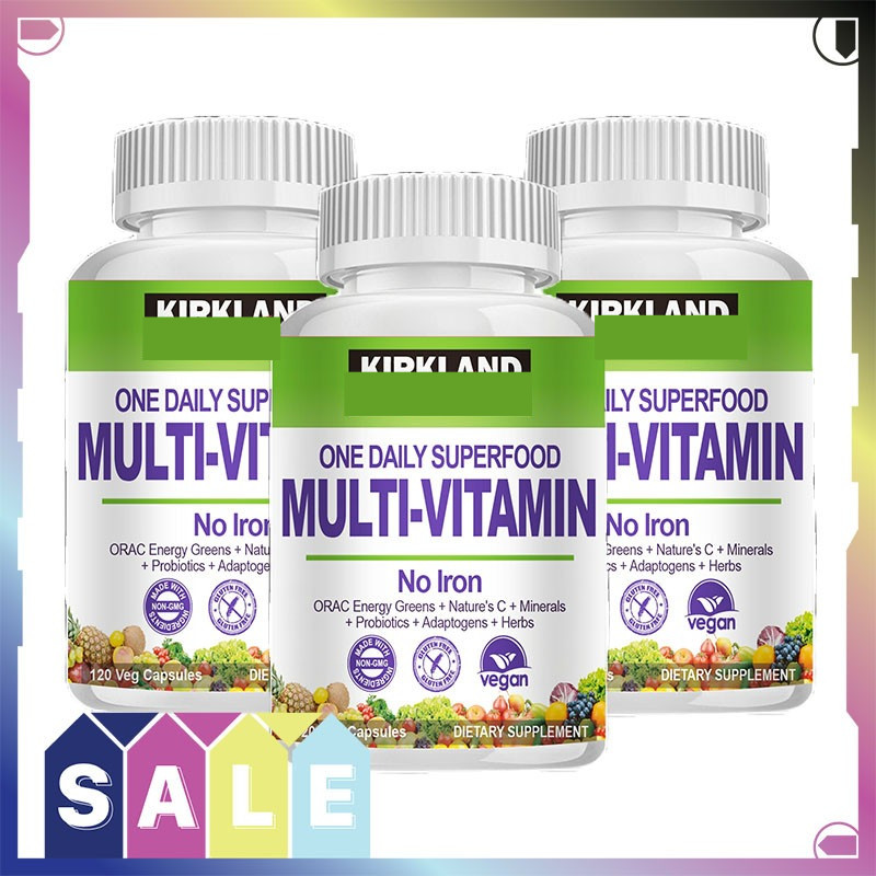 KIRK Multivitamin 48 Organic Foods รักษาสุขภาพโดยรวมด้วยอาหารเสริมโภชนาการประจำวัน อาหารเสริมวิตามินรวม