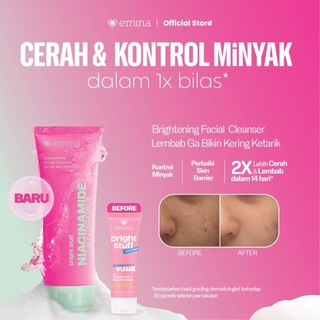 [NEW!] EMINA Facial Wash Niacinamide Oxy Ceramide Brightening, Sabun Cuci Muka Mencerahkan, Facial Wash Glowing, Pembersih Wajah Lembab Tanpa Ketarik, Oil Control Cleanser, Untuk Segala Jenis Kulit - Bright Stuff