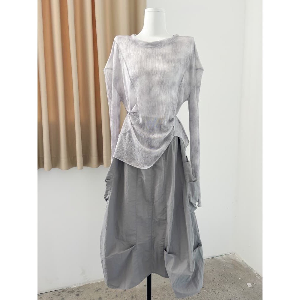 Apm สไตล์เกาหลี เสื้อแขนยาวรอบคอดีเทลด้านนอก สำหรับสาวๆ ในต้นฤดูใบไม้ร่วง