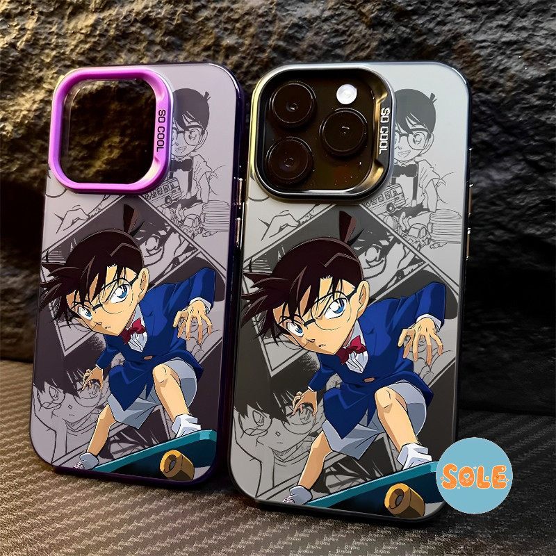 🔥Sole🔥เคส iPhone รูปแบบการ์ตูนนักสืบโคนัน ไอโฟน11 For iPhone12 13 14 15 16 Pro MAX X XS XR XS 6 7 8Plus SE2020