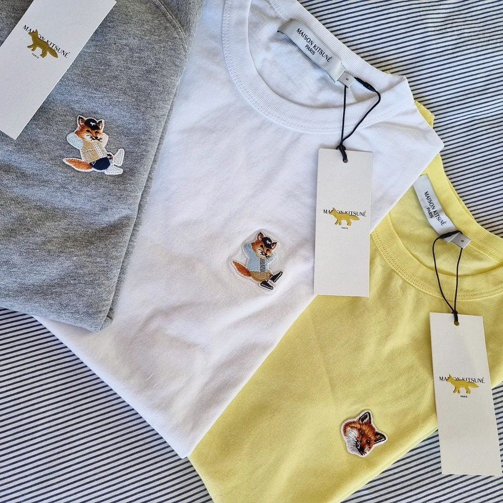 Maison Kitsune เสื้อยืดคอกลมทรงหลวม