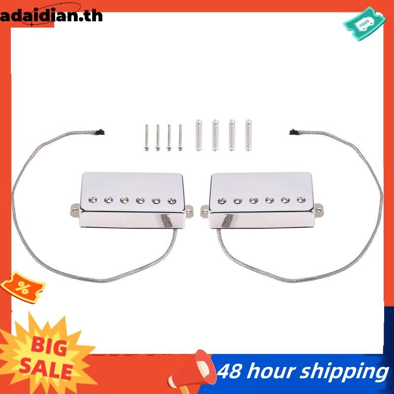 2PCS สําหรับ Alnico 5 LP กีตาร์คอและสะพานรถกระบะ Humbucker Pickup 4 สายชิ้นส่วนกีตาร์ (ชุดโครเมี่ยม)