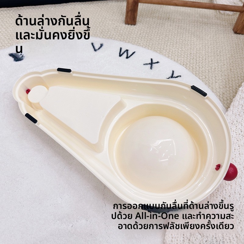 ชามแมวดื่มอเนกประสงค์ภาชนะใส่อาหารแมว ชามอาหารแมวสองในหนึ่งเดียว - รูปที่ 3