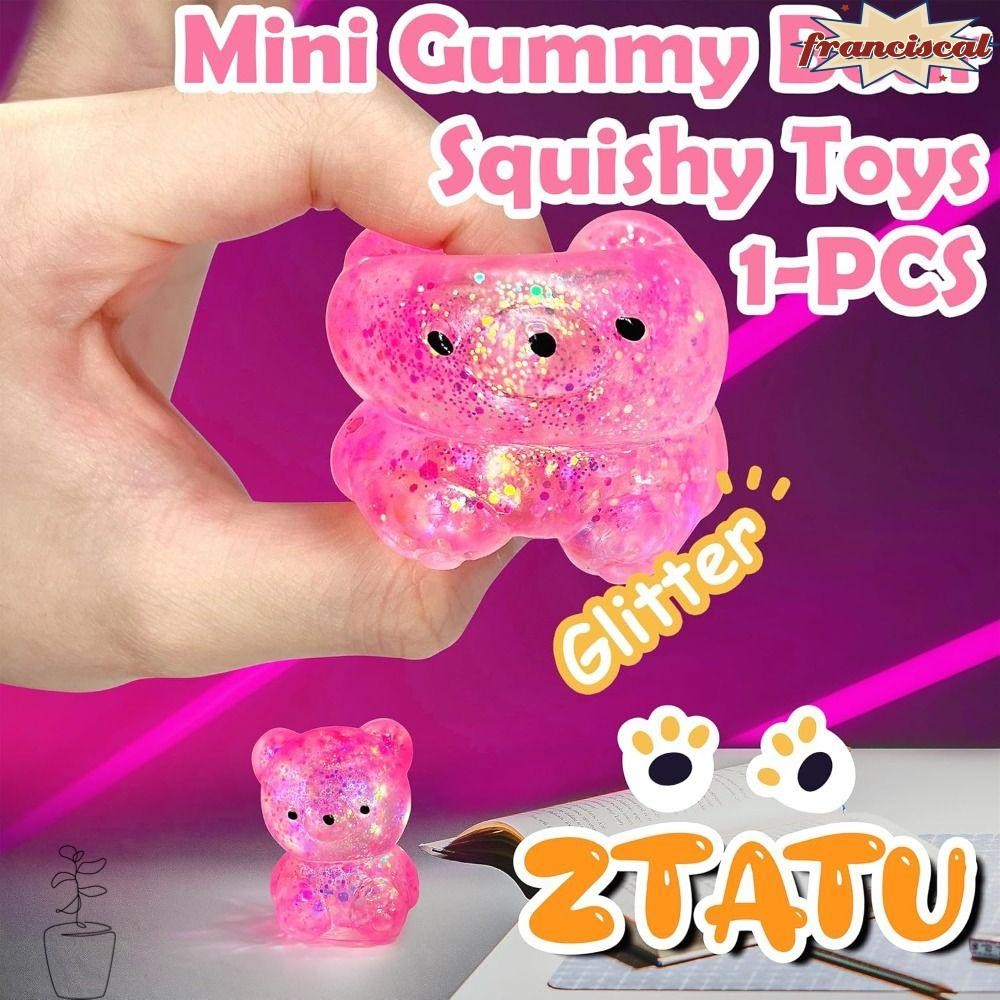 FRANCISCAL Sugar Stress Ball Sensory ของเล่น, น่ารัก Gummy Bear Bear Squishy Fidget ของเล่น, Hot Sof