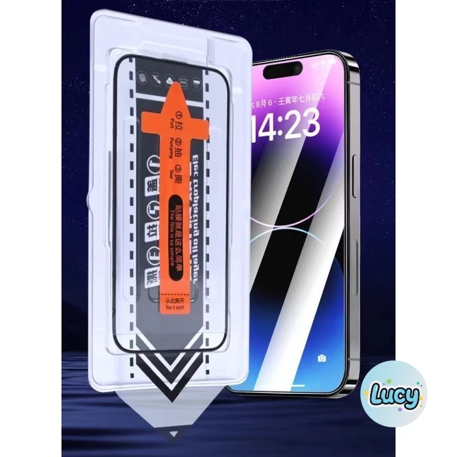 กระจกนิรภัยปกป้อง สำหรับ for iPhone 17 16 15 14 13 12 11 Pro max Xs Max 7P 8P XR ติดตั้งง่ายอุปกรณ์กำจัดฝุ่นอัตโนมัติ#D5 thumbnail 7