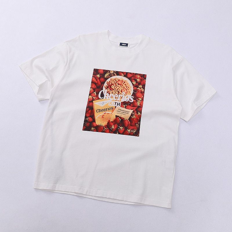 KITH T-Shirt พิมพ์ลายสไตล์อเมริกัน สวมใส่ง่ายสำหรับทั้งผู้ชายและผู้หญิง