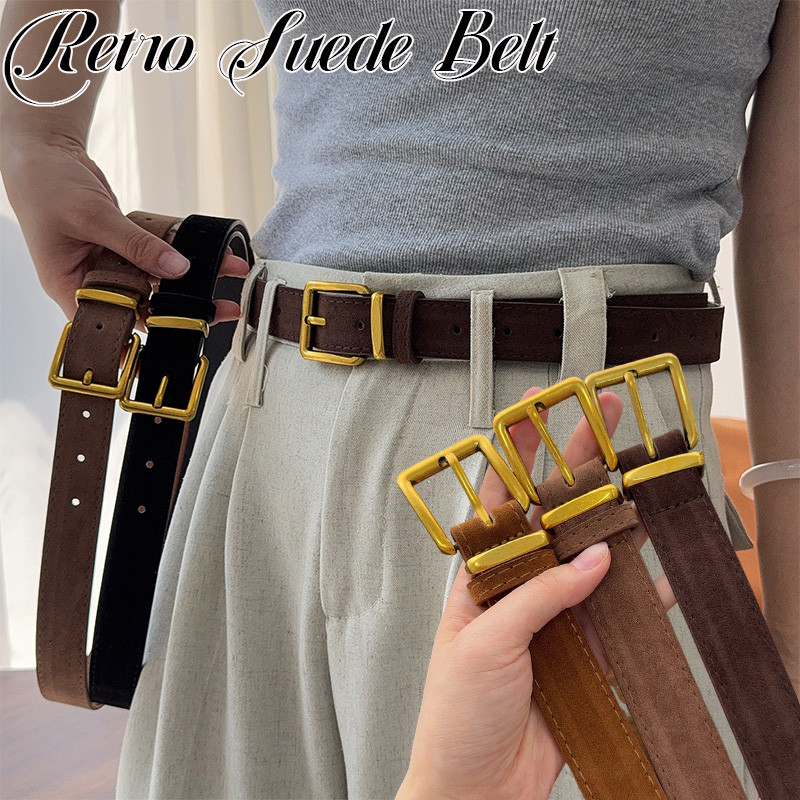 เข็มขัดหนังนิ่ม หัวเข็มขัดโลหะปรับขนาดได้ เหมาะสำหรับการทำงานและสวมใส่ในโอกาสต่างๆ