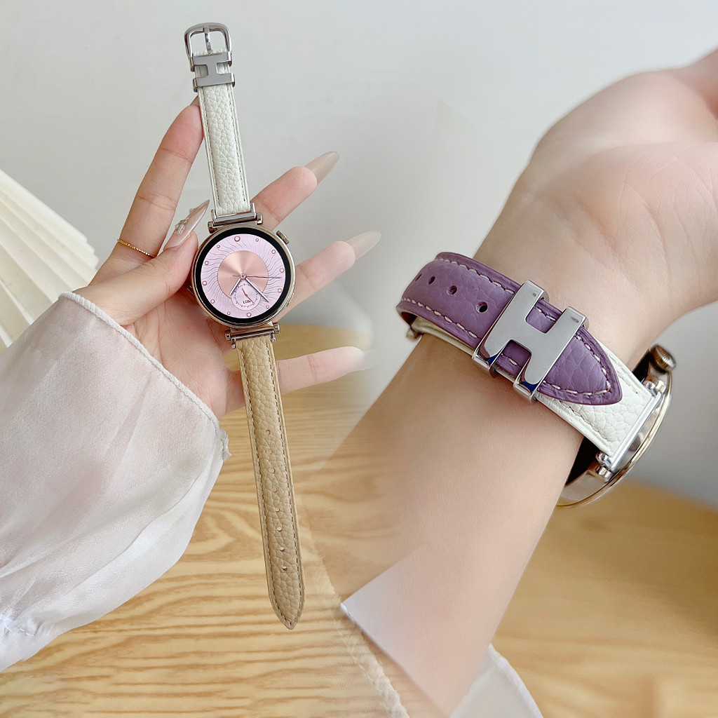 สองสีลิ้นจี่ grain สําหรับ Huawei นาฬิกา GT 5 Pro GT 5 GT 4 GT 3 GT 2 20 มม.22 มม.ชายหญิงแฟชั่นน่ารั