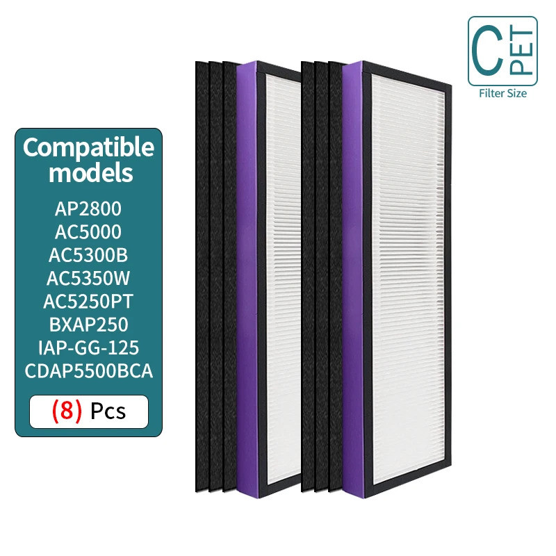 2 แพ็ค FLT5000 True HEPA เปลี่ยนกรอง C ใช้งานร่วมกับ GermGuardian AC5000E AC5250PT AC5300B AC5350B A