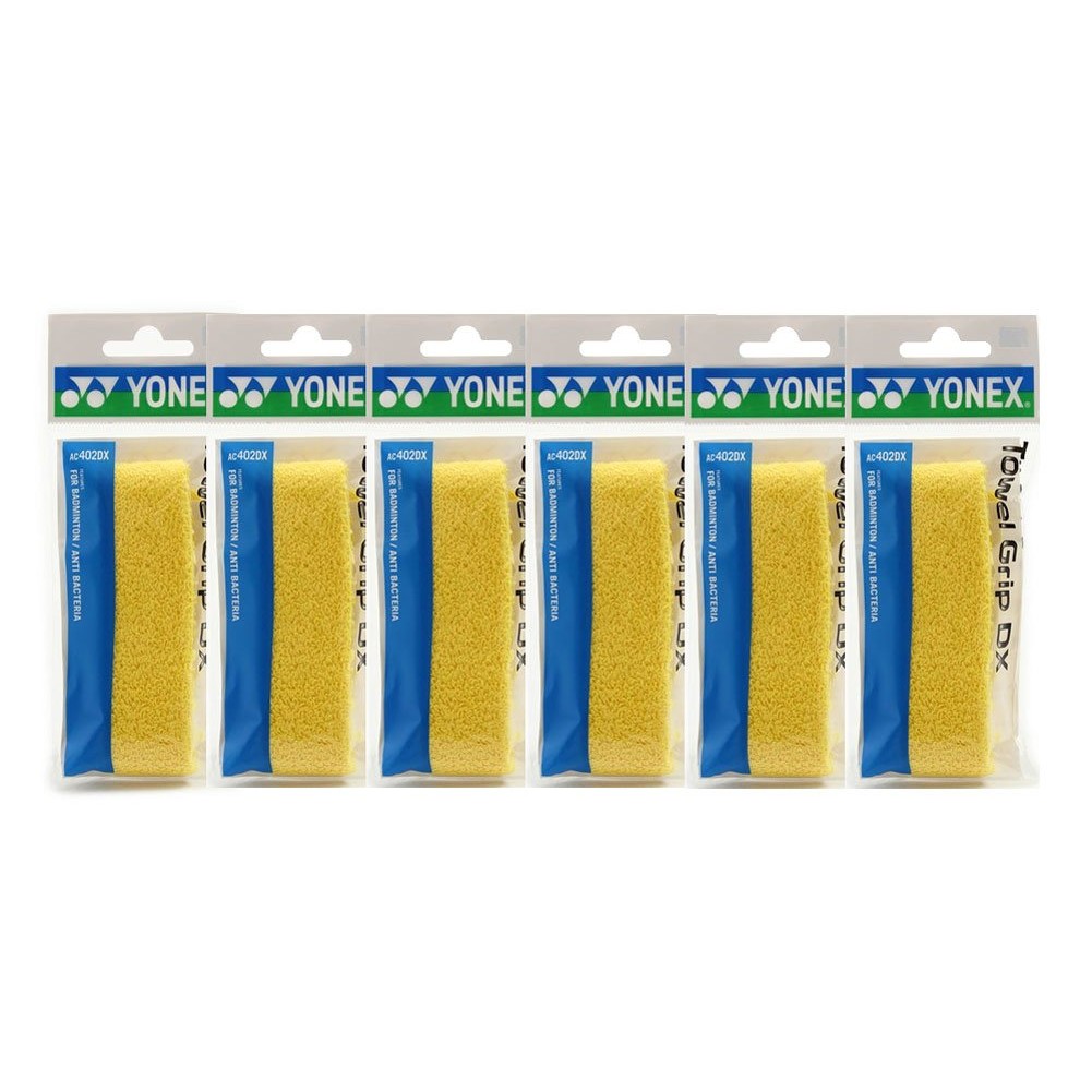 YONEX Towel Grip DX - Yellow, 6-Pack, AC402DX-004-6SET