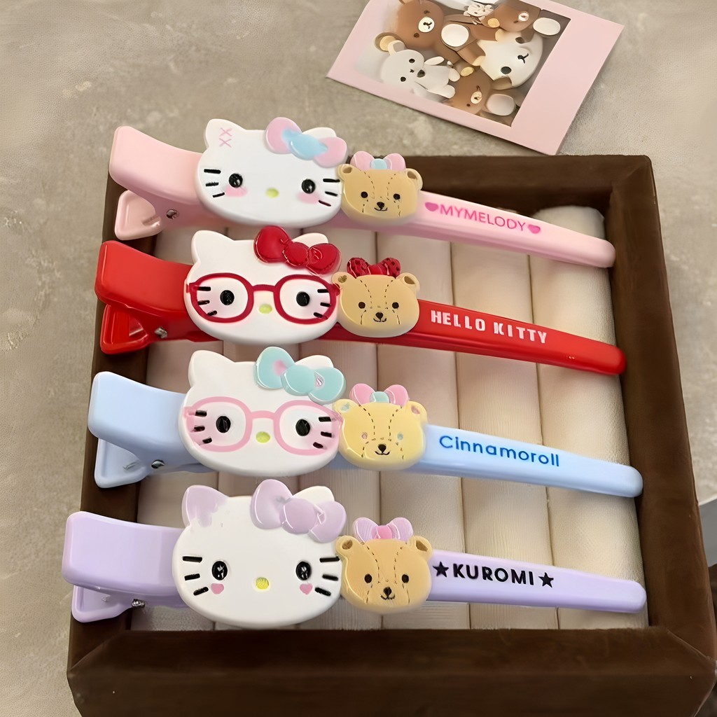 กิ๊บติดผม กิ๊บแม่ชม กิ๊บขนาดใหญ่สไตล์คิตตี้ปากเป็ด ออกแบบมาสำหรับสาวน่ารัก ด้านเรียบคลิป
