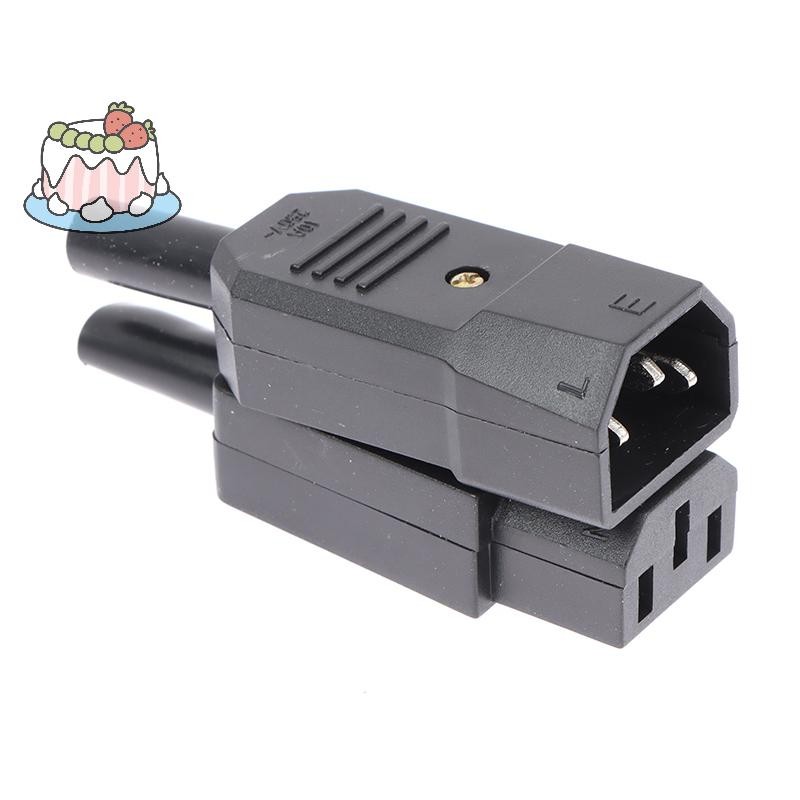 [Sep] AC 3Pin Socket Straight Cable Plug Connector C13 C14 10A 250V ปลั๊กหญิงชาย [COD]