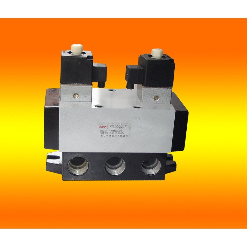 K25D2-25G3 ซม.เลื่อนคอลัมน์ประเภทย้อนกลับวาล์ว Solenoid วาล์วสองตําแหน่งลมห้าลมหายใจ