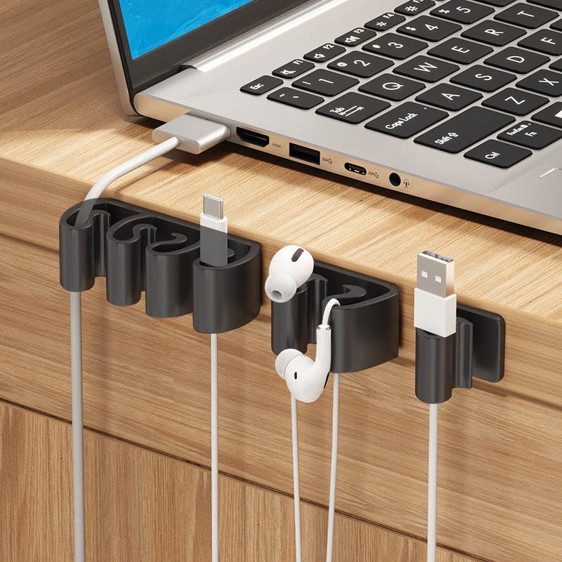 Desktop Cable Organizer สายชาร์จโทรศัพท์มือถือ Data Cable Tidy-up Artifact ที่วางเส้นทางสายรัดเก็บ H