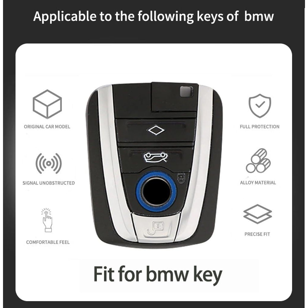 สําหรับ BMW i3 i8 Key Fob พร้อมพวงกุญแจแหวน,พรีเมี่ยม Soft TPU Full Protector สมาร์ท 4 ปุ่ม Key Fob 