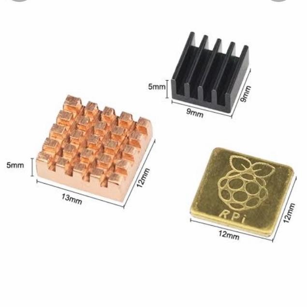 Gold ฮีทซิงค์ระบายความร้อน 3 ชิ้น Aluminium Heatsink Raspberry Pi 2 3 4 B+ by Fusion part