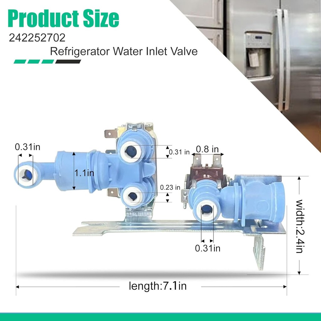 242252702 ตู้เย็น วาล์วน้ําเข้าสําหรับ Frigidaire Kenmore Electrolux Crosley อะไหล่เปลี่ยนวาล์วน้ําต