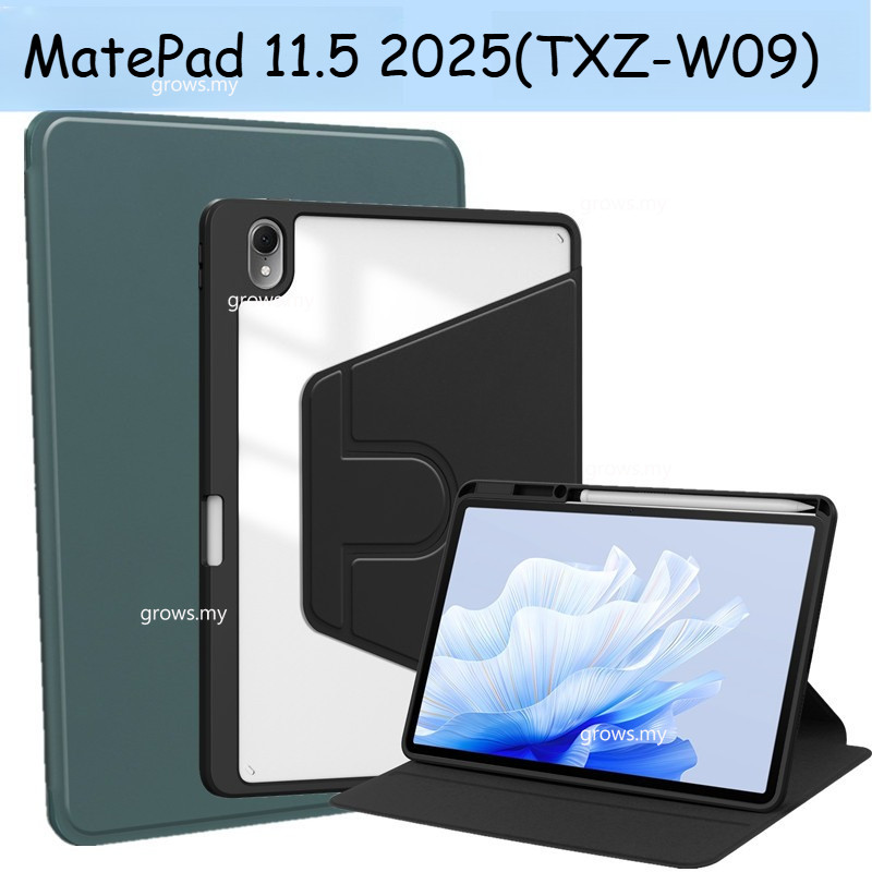 สําหรับ Huawei Matepad 11.5 2025 TXZ-W09 กรณี 360 หมุนอะคริลิค Hard แท็บเล็ต Funda สําหรับ Matepad 1