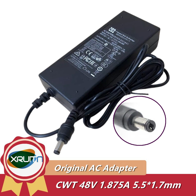 ของแท้ 48V 1.875A 90W 5.5x1.7 มม.CWT 2AAL090R แหล่งจ่ายไฟ AC อะแดปเตอร์ AC สําหรับ Hikvision Hard Di