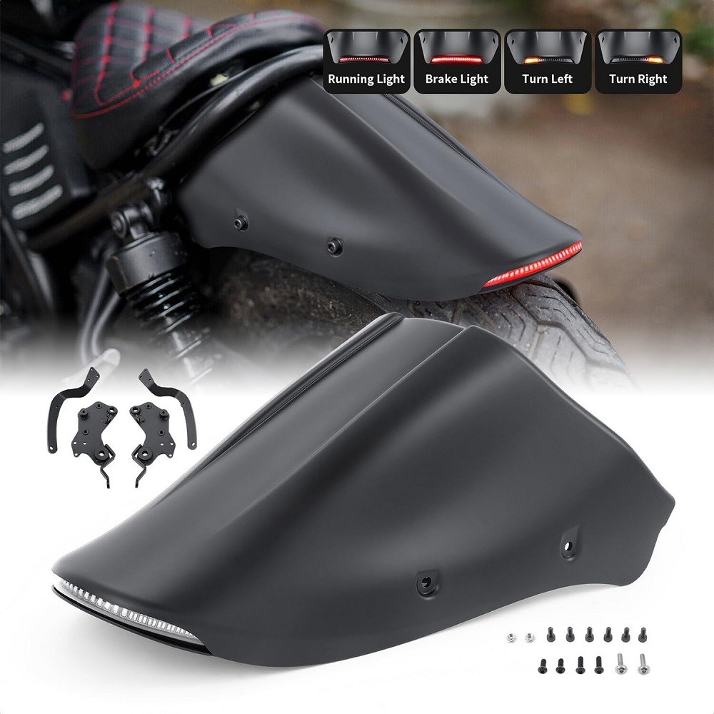 รถจักรยานยนต์ LED ด้านหลัง Fender Mudguard Fairing Cowl ยาง Wrapper ฝาครอบ Splash Guard Flap สําหรับ Honda Rebel CMX 300/500 17-23