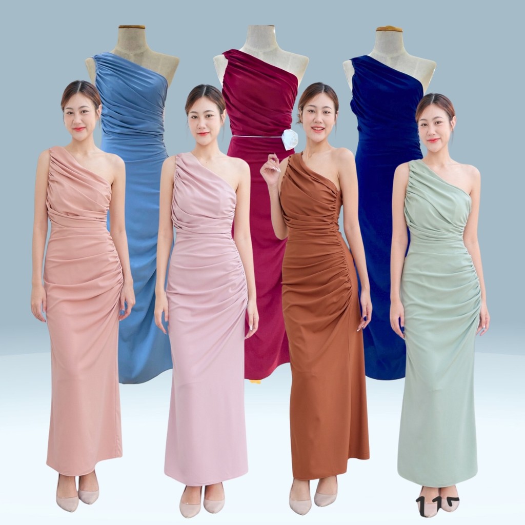 ❥ S-XL เดรสออกงาน สวยเรียบหรู พรางพุง ชุดราตรียาว เดรสยาว เดรสเข้ารูป ชุดออกงาน ชุดเพื่อนเจ้าสาว OOF