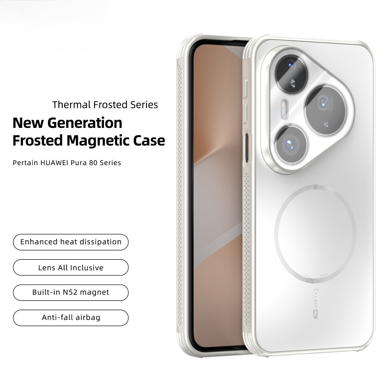 Luxury Matte Magnetic Wireless Charge Case สําหรับ Huawei Pura 80 Ultra P80 Pro P70 Pro + Mate 70 60