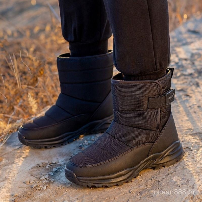 Plus ขนาดข้อเท้ารองเท้านุ่มน้ําหนักเบาขนแกะ Warm Snow BOOTS สําหรับทั้งหมดผู้ชายแต่งตัว L7fs SS8M