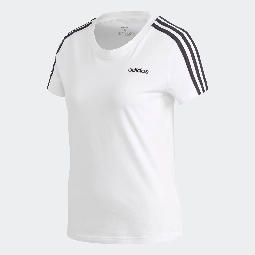 adidas ไลฟ์สไตล์ เสื้อยืด Essentials 3-Stripes ผู้หญิง สีขาว GH7887