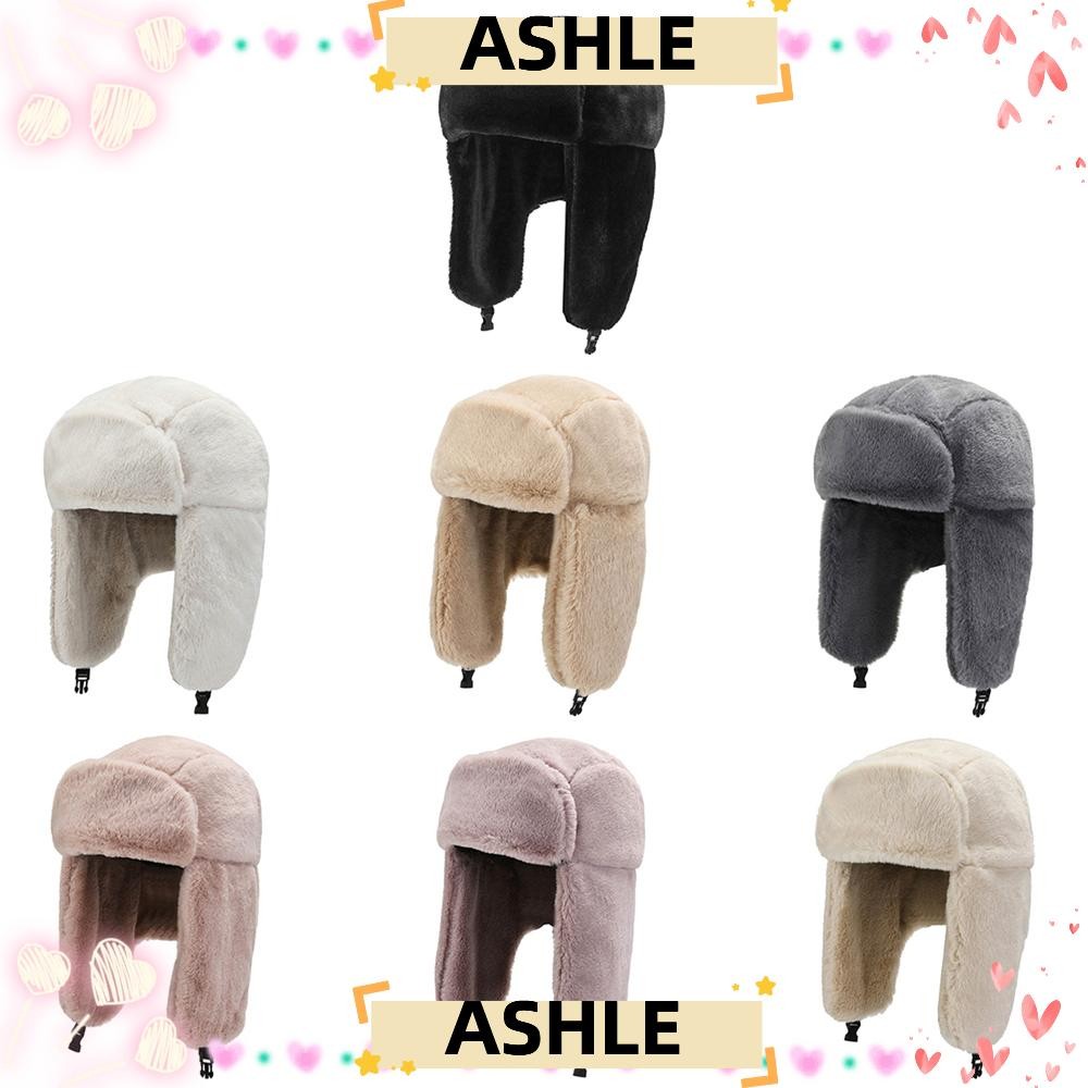 ASHLE Ushanka Trapper Hat หมวกหิมะกันลมและหนา
