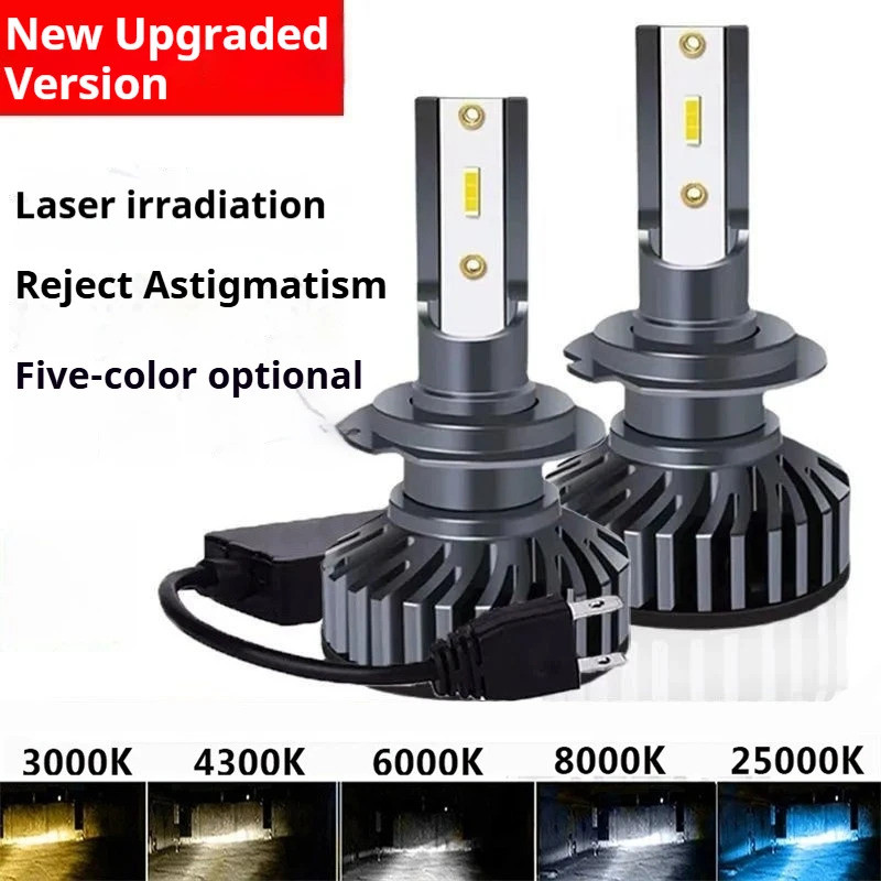 2pcs led h4 h7 ไฟหน้ารถ h1 หลอดไฟ led h11 9005 hb3 9006 hb4 9001 h3 hb5 h13 9012 ไฟ led 16000lm turb